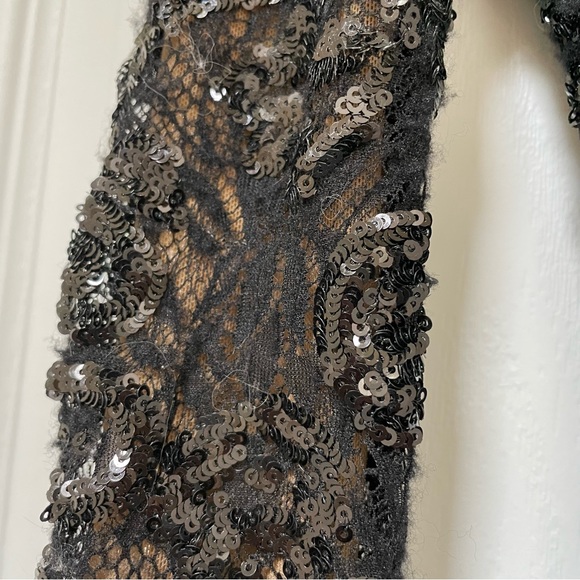 Nadine Merabi Bella Black Sequin Jumpsuit Small - Picture 11 of 13